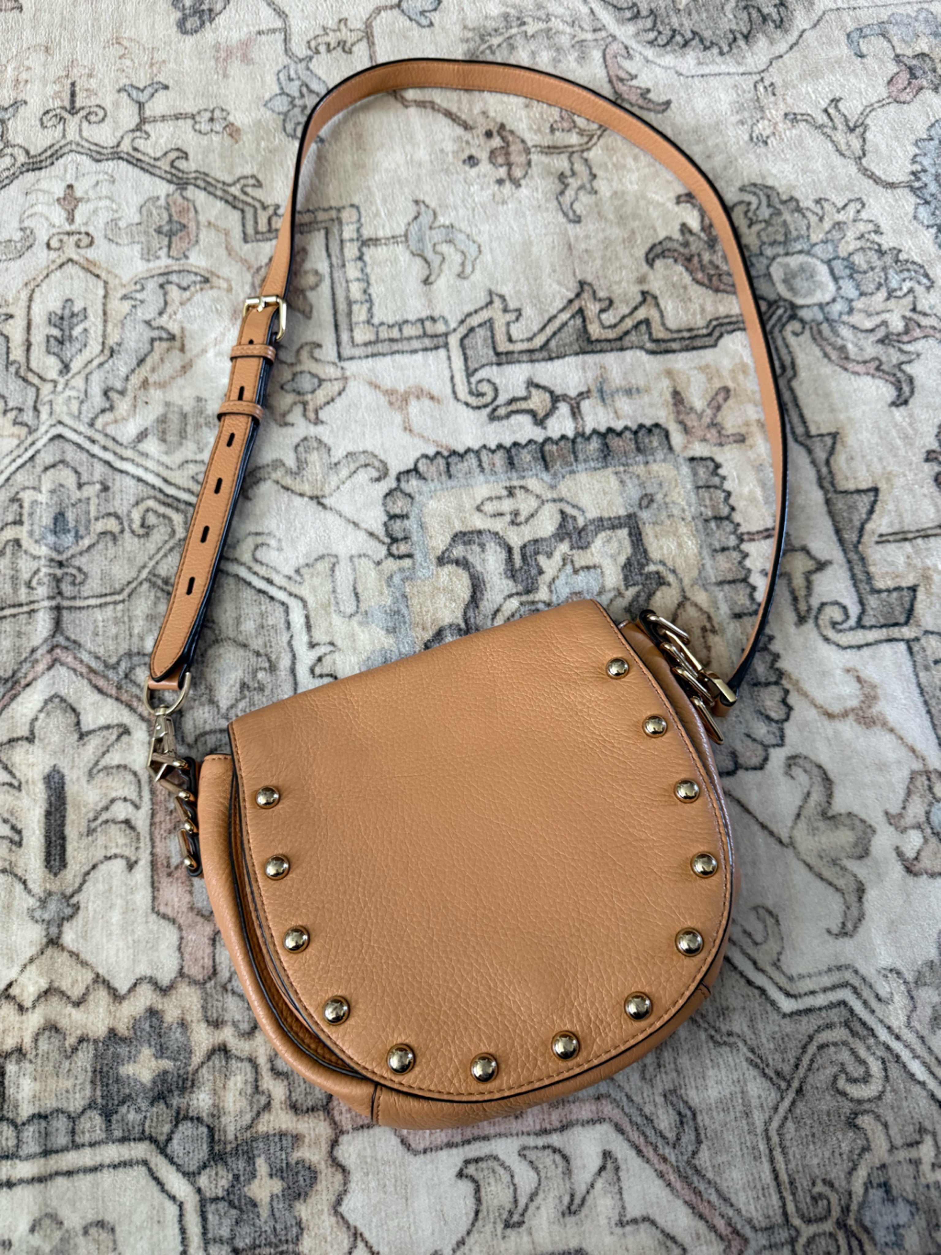 Rebecca Minkoff Honey Pebble Leather Crossbody With Gold Accents
